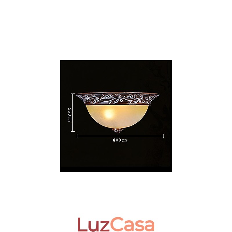 Luminária embutida em vidro branco amarelo resina prata entalhe europeu clássico
