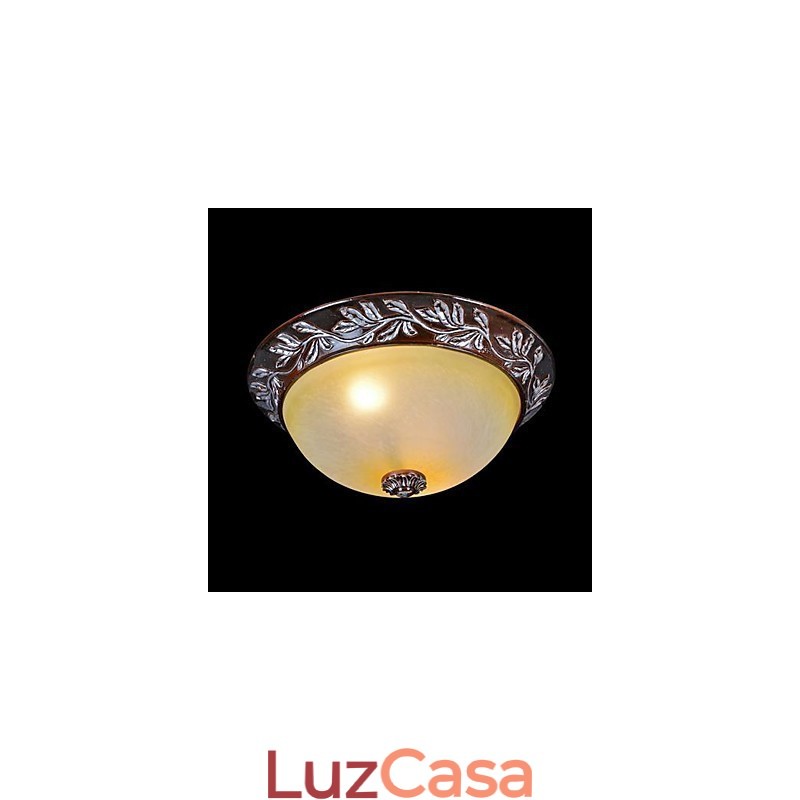 Luminária embutida em vidro branco amarelo resina prata entalhe europeu clássico
