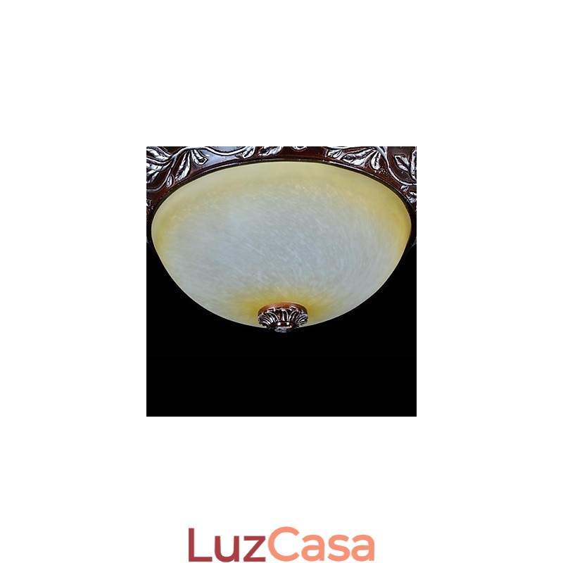 Luminária embutida em vidro branco amarelo resina prata entalhe europeu clássico