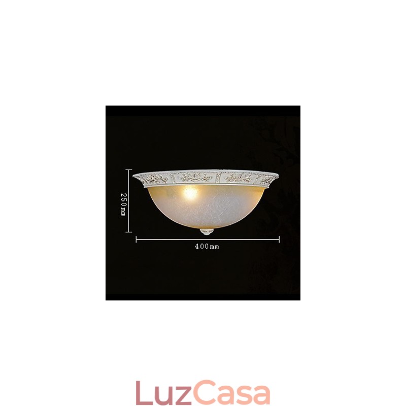 Branco Flush Mount Amarelo Claro Branco Vidro Resina Padrão Escultura Clássico Europeu