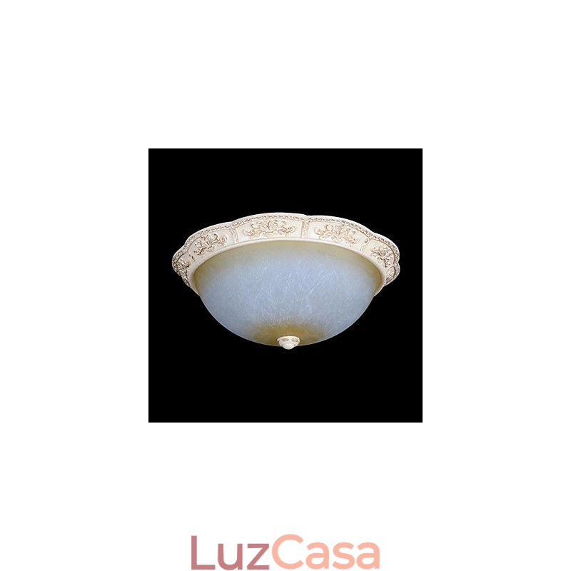 Branco Flush Mount Amarelo Claro Branco Vidro Resina Padrão Escultura Clássico Europeu
