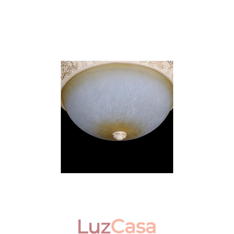 Branco Flush Mount Amarelo Claro Branco Vidro Resina Padrão Escultura Clássico Europeu