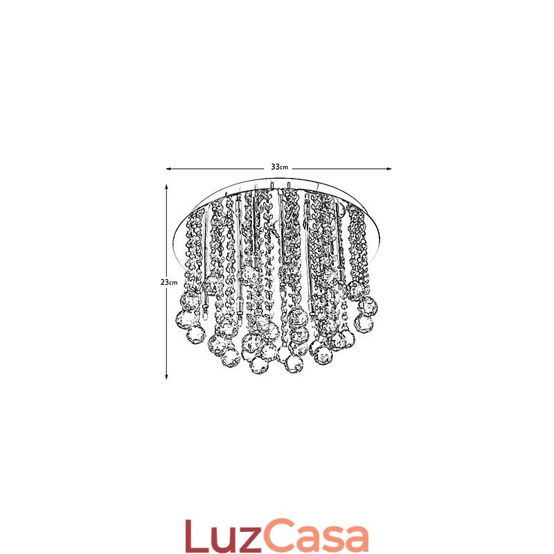 Moderno Cristal Semi Flush Mount com 8 Luzes (Base de Lâmpada G4)