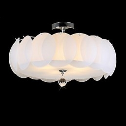 Lustre de vidro com 5 luzes, moderno, pendente, família