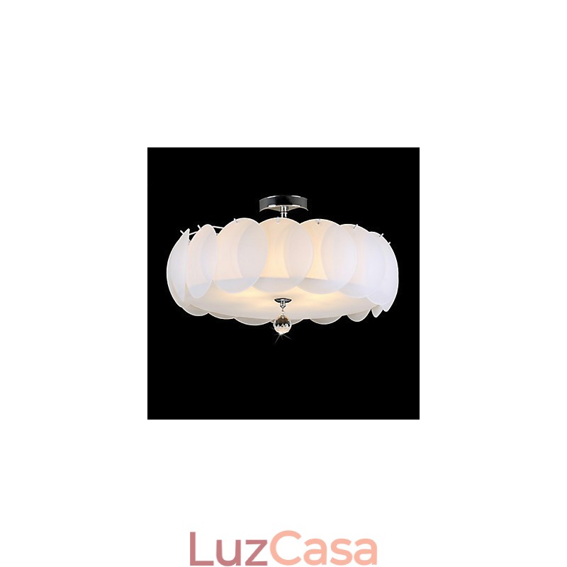 Lustre de vidro com 5 luzes, moderno, pendente, família