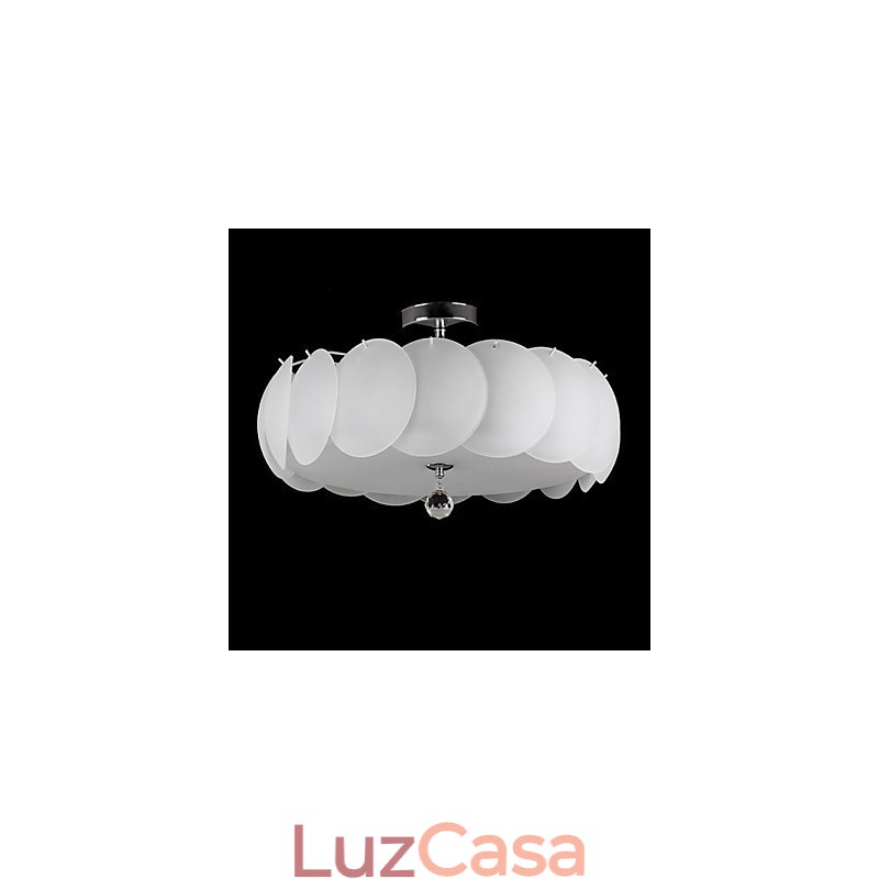 Lustre de vidro com 5 luzes, moderno, pendente, família