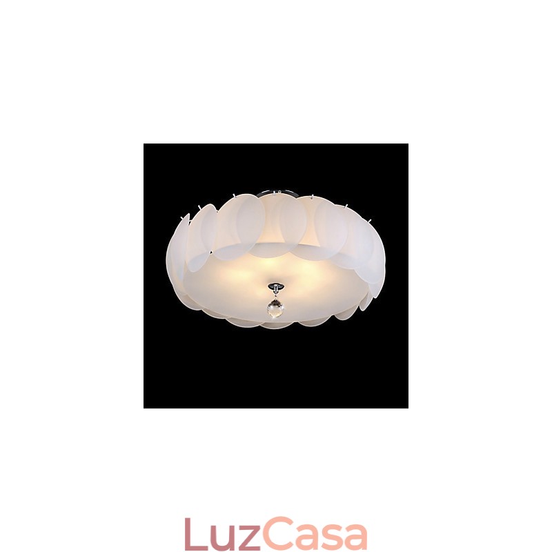 Lustre de vidro com 5 luzes, moderno, pendente, família