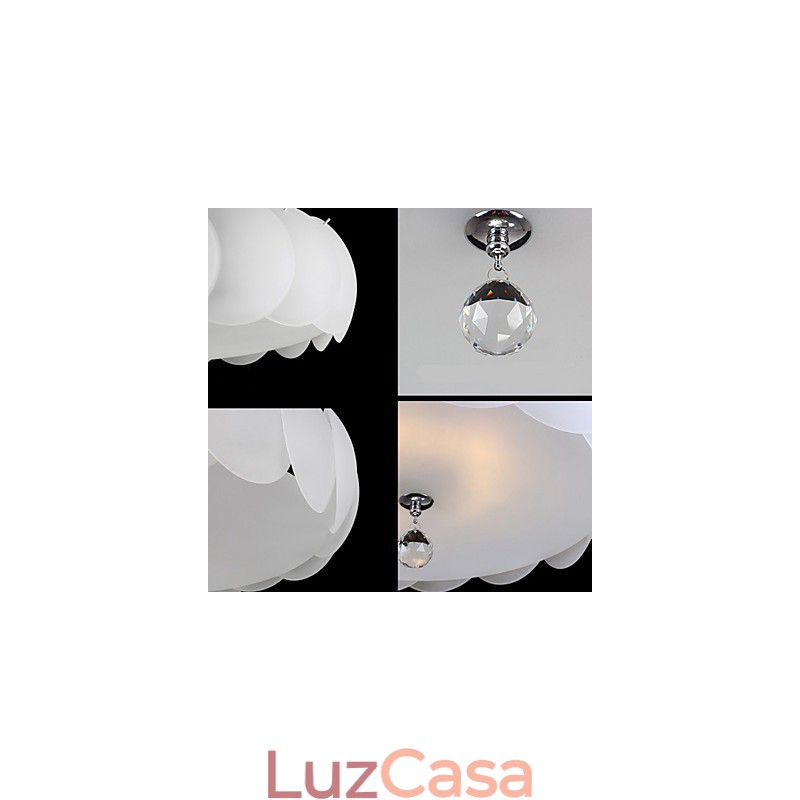 Lustre de vidro com 5 luzes, moderno, pendente, família