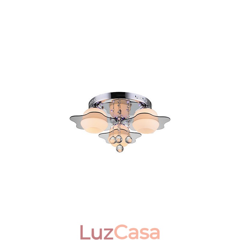 Controle remoto Flush Mount Moderno Contemporâneo 3 Luzes com Vermelho Azul