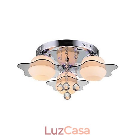 Controle remoto Flush Mount Moderno Contemporâneo 3 Luzes com Vermelho Azul Controle remoto Flush Mount Moderno Contemporâneo 3 Luzes com Vermelho Azul