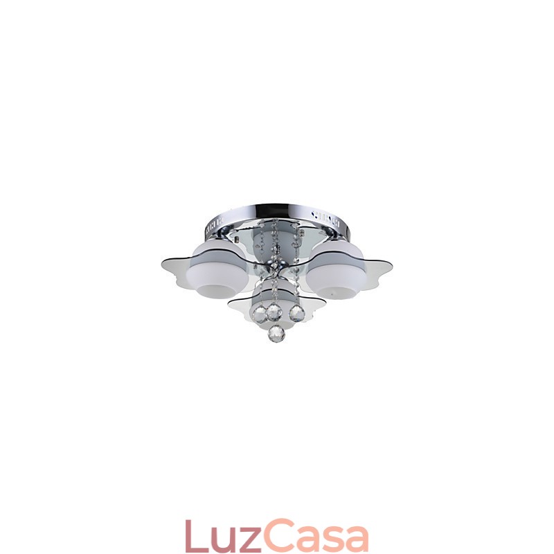 Controle remoto Flush Mount Moderno Contemporâneo 3 Luzes com Vermelho Azul