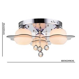 Controle remoto Flush Mount Moderno Contemporâneo 3 Luzes com Vermelho Azul
