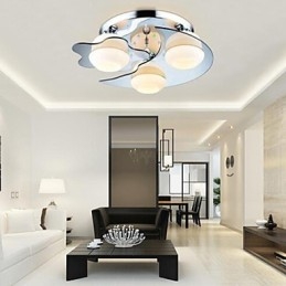 Montagem embutida 3 luzes moderno moda contraído branco aço inoxidável metal