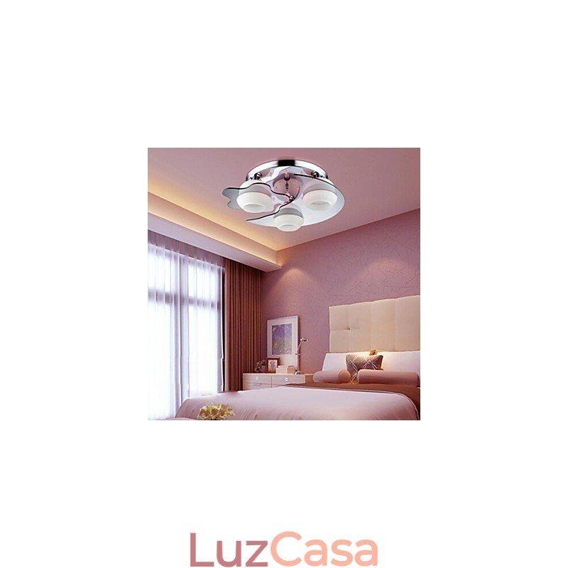 Montagem embutida 3 luzes moderno moda contraído branco aço inoxidável metal