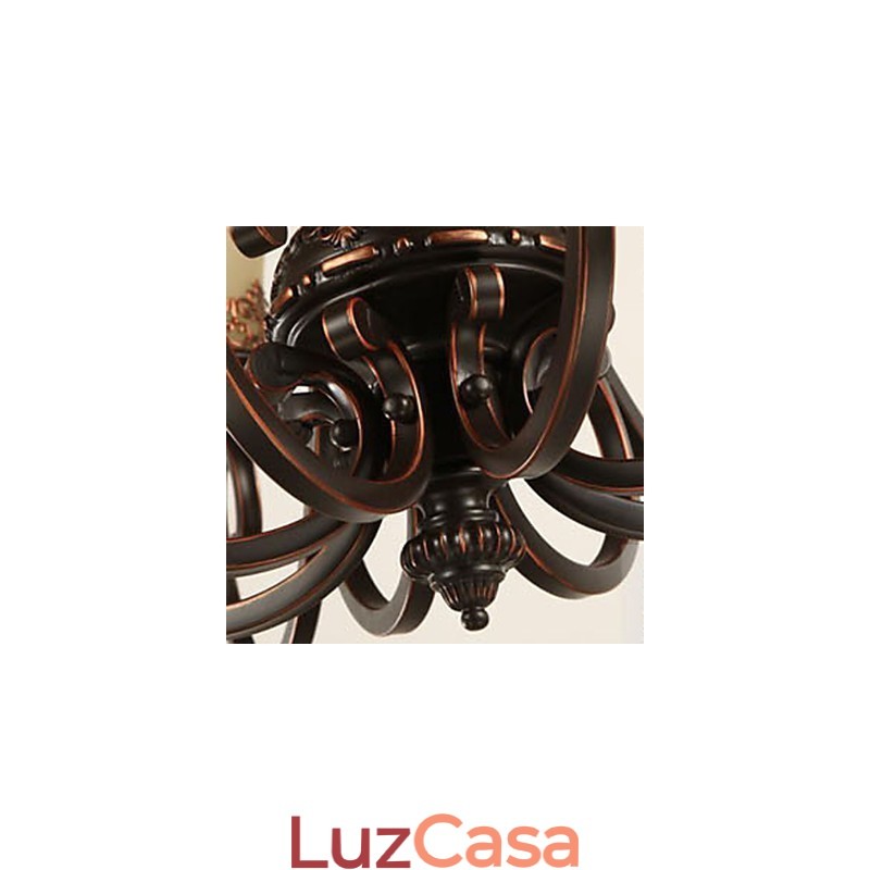 Lustre de metal com pintura de ilha rural vintage, montagem embutida