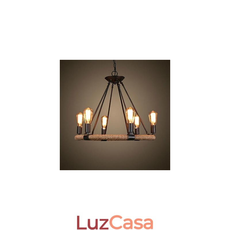 Tradicional Clássico Rústico Lodge Retro Country Vintage Pintura Metal Pendente Luz