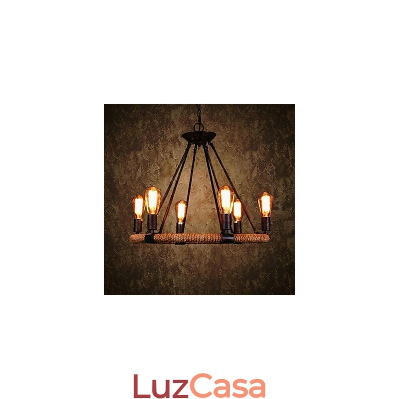 Tradicional Clássico Rústico Lodge Retro Country Vintage Pintura Metal Pendente Luz