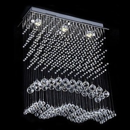 Lustre moderno contemporâneo de cristal galvanizado com montagem embutida