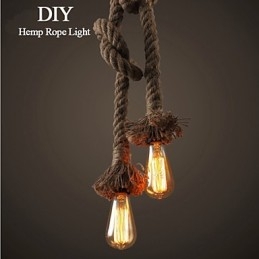 1 Luz DIY Art Hemp Rope Light Criativo Hemp Rope Droplight