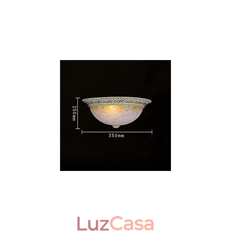 Padrão de luz de montagem embutida branca Resina de vidro Escultura dourada Clássico europeu