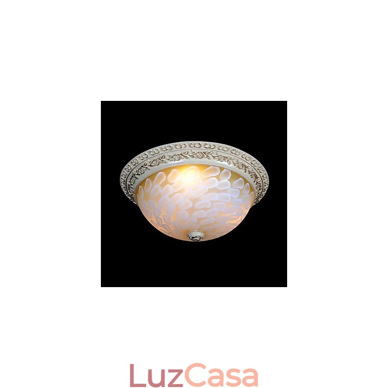 Padrão de luz de montagem embutida branca Resina de vidro Escultura dourada Clássico europeu