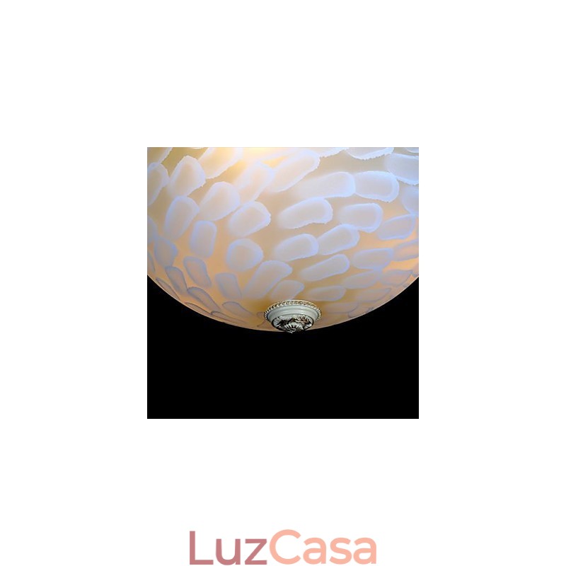 Padrão de luz de montagem embutida branca Resina de vidro Escultura dourada Clássico europeu