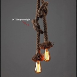 1 Luz DIY Art Hemp Rope Light Criativo Hemp Rope Droplight