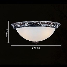 Luminária embutida em vidro resina prata entalhe retrô europeia clássica