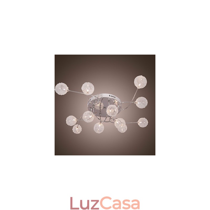 Luminária embutida de ferro G4 12 luzes com cúpulas de alumínio