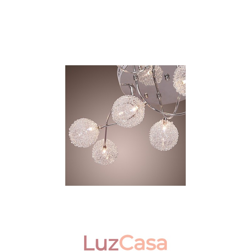 Luminária embutida de ferro G4 12 luzes com cúpulas de alumínio