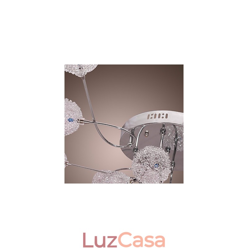 Luminária embutida de ferro G4 12 luzes com cúpulas de alumínio