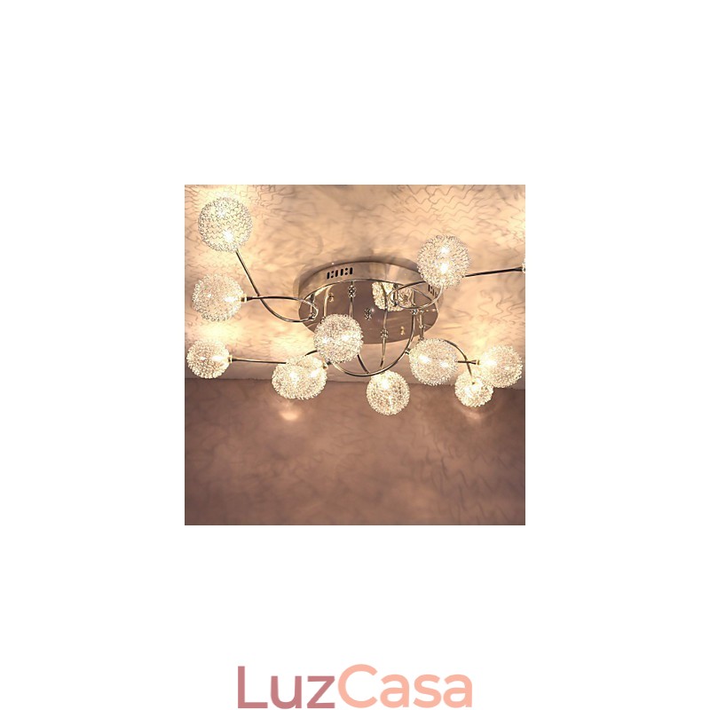 Luminária embutida de ferro G4 12 luzes com cúpulas de alumínio