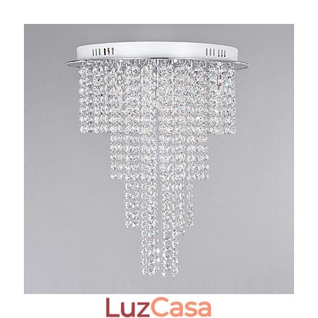 Cristal Flush Mount 8 Luzes Contemporâneas Metal Galvanoplastia Cristal Flush Mount 8 Luzes Contemporâneas Metal Galvanoplastia