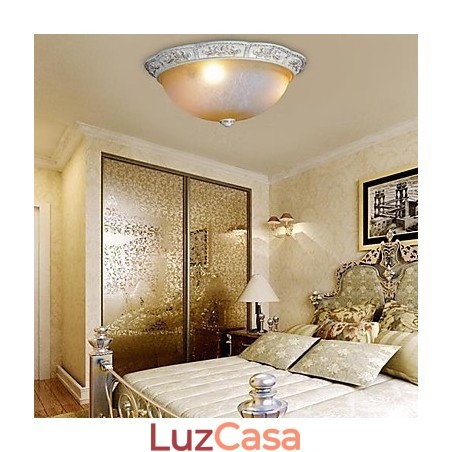 Branco Flush Mount Amarelo Claro Branco Vidro Resina Padrão Escultura Clássico Europeu Branco Flush Mount Amarelo Claro Branco Vidro Resina Padrão Escultura Clássico Europeu