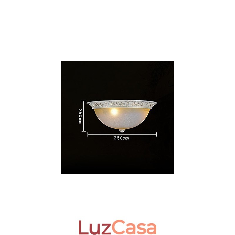 Branco Flush Mount Amarelo Claro Branco Vidro Resina Padrão Escultura Clássico Europeu