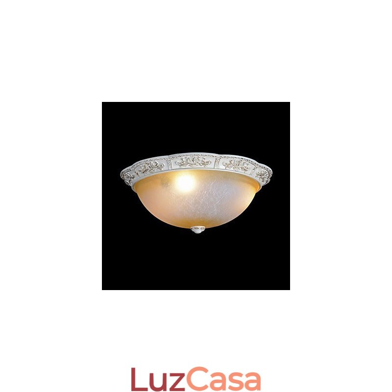 Branco Flush Mount Amarelo Claro Branco Vidro Resina Padrão Escultura Clássico Europeu