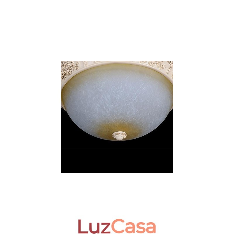 Branco Flush Mount Amarelo Claro Branco Vidro Resina Padrão Escultura Clássico Europeu