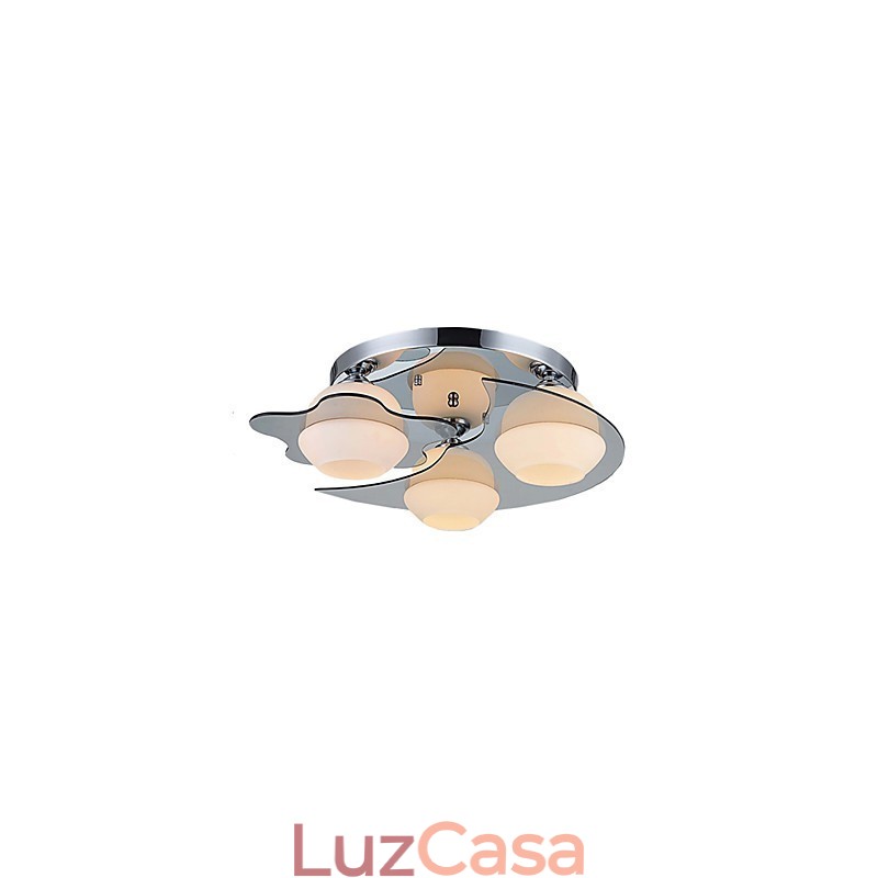 Luminária de teto moderna embutida 3 luzes contemporâneas de metal