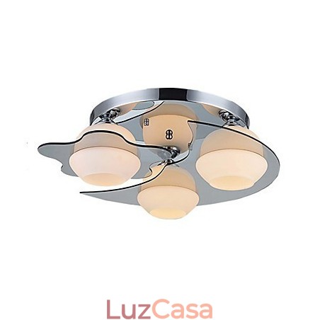 Luminária de teto moderna embutida 3 luzes contemporâneas de metal Luminária de teto moderna embutida 3 luzes contemporâneas de metal