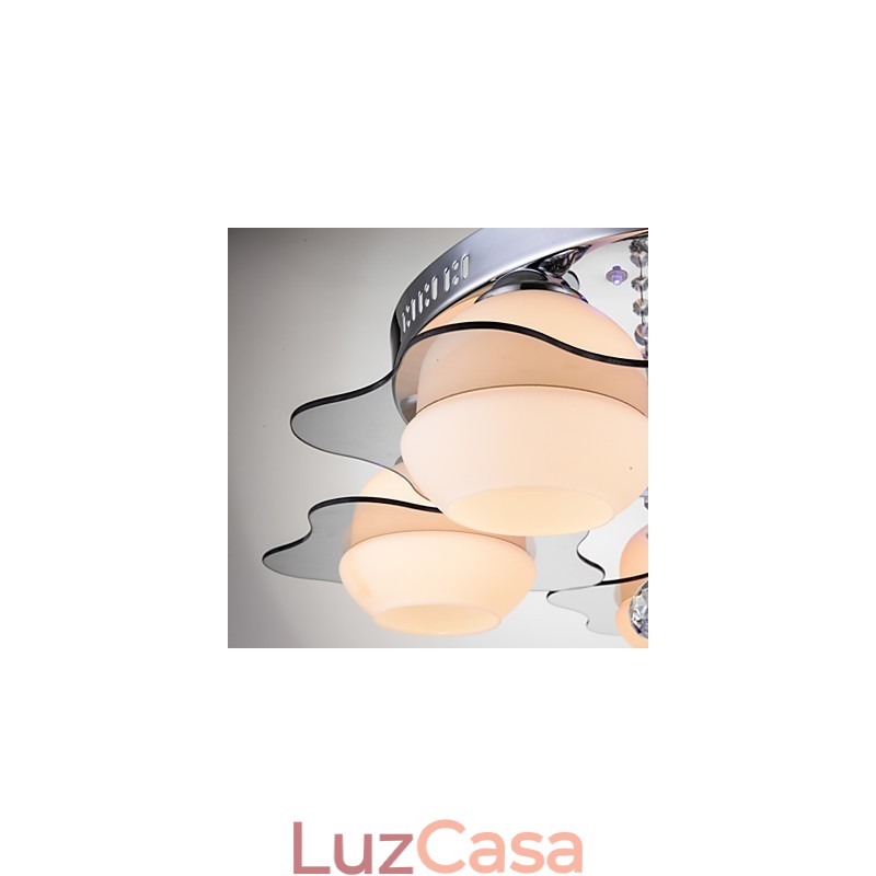 Luminária de teto moderna embutida 3 luzes contemporâneas de metal