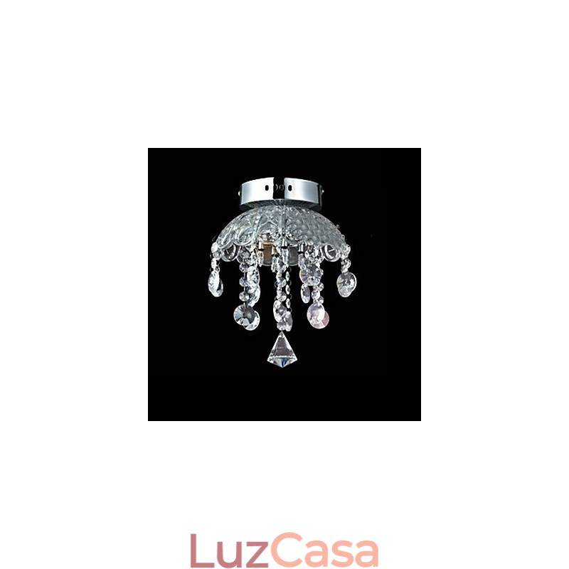 Cristal Semi Flush Mount com 3 Luzes