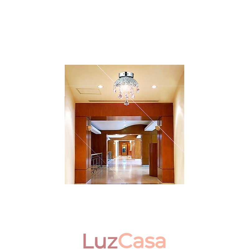 Cristal Semi Flush Mount com 3 Luzes