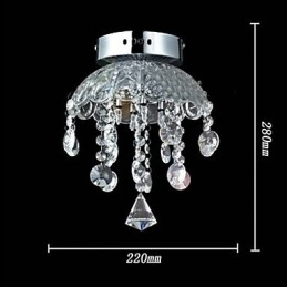 Cristal Semi Flush Mount com 3 Luzes