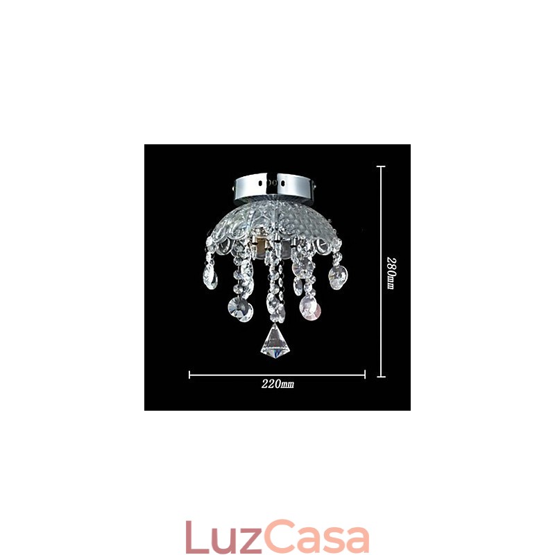 Cristal Semi Flush Mount com 3 Luzes