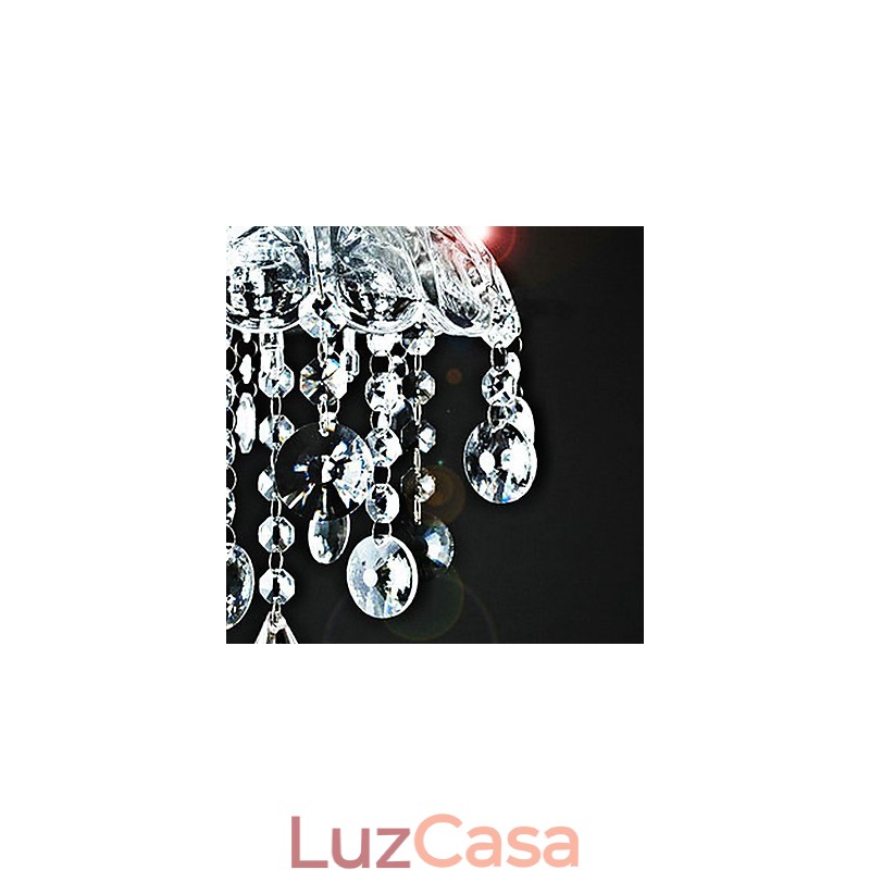 Cristal Semi Flush Mount com 3 Luzes