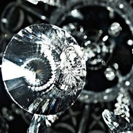Cristal Semi Flush Mount com 3 Luzes
