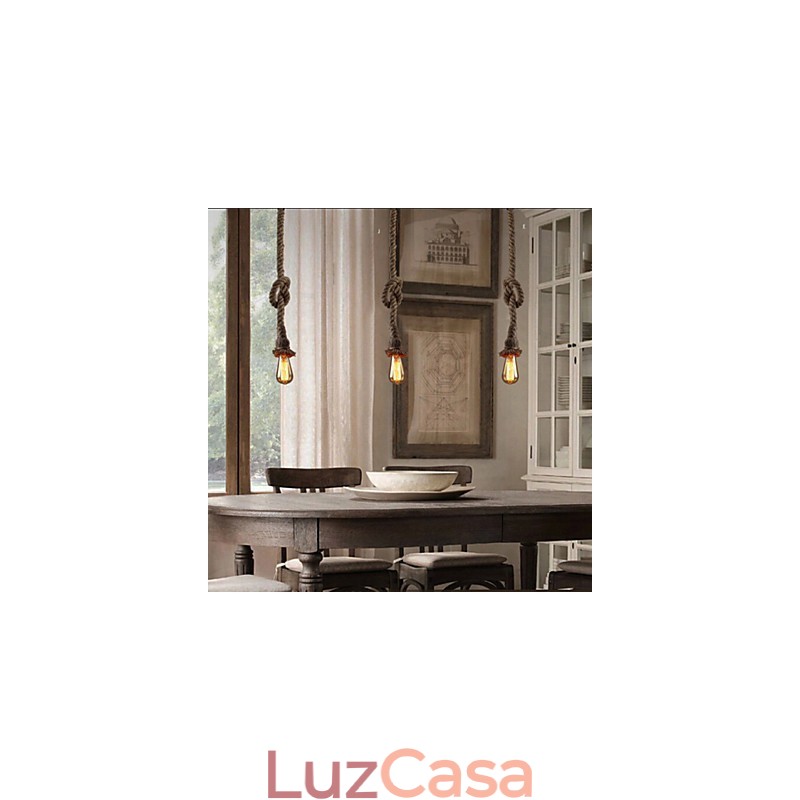 1 Luz DIY Art Hemp Rope Light Criativo Hemp Rope Droplight