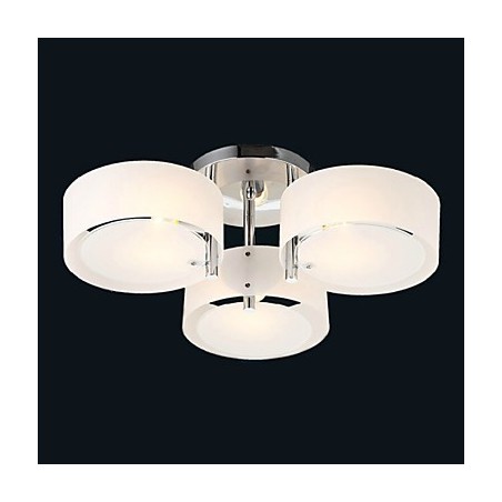 Luminária de teto moderna contemporânea embutida com 3 luzes de metal