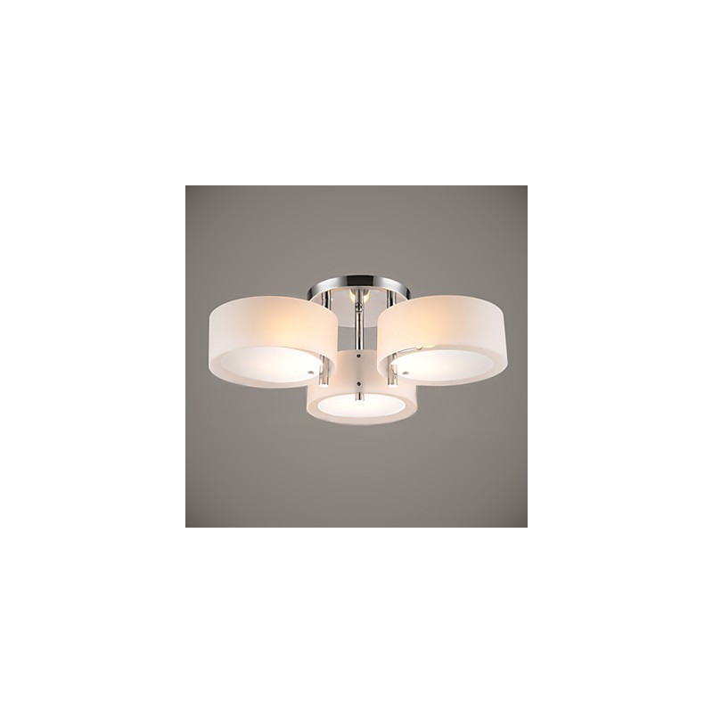 Luminária de teto moderna contemporânea embutida com 3 luzes de metal