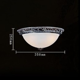 Luminária embutida em vidro resina prata entalhe retrô europeia clássica